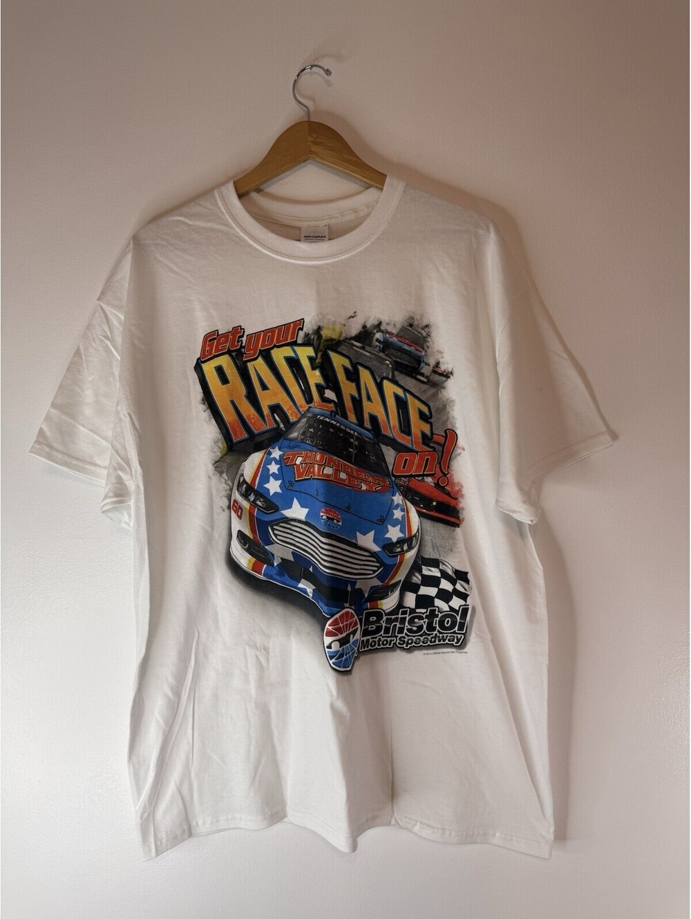 Bristol Motor Speedway Men's White Shirt Size XL Short Sleeve
